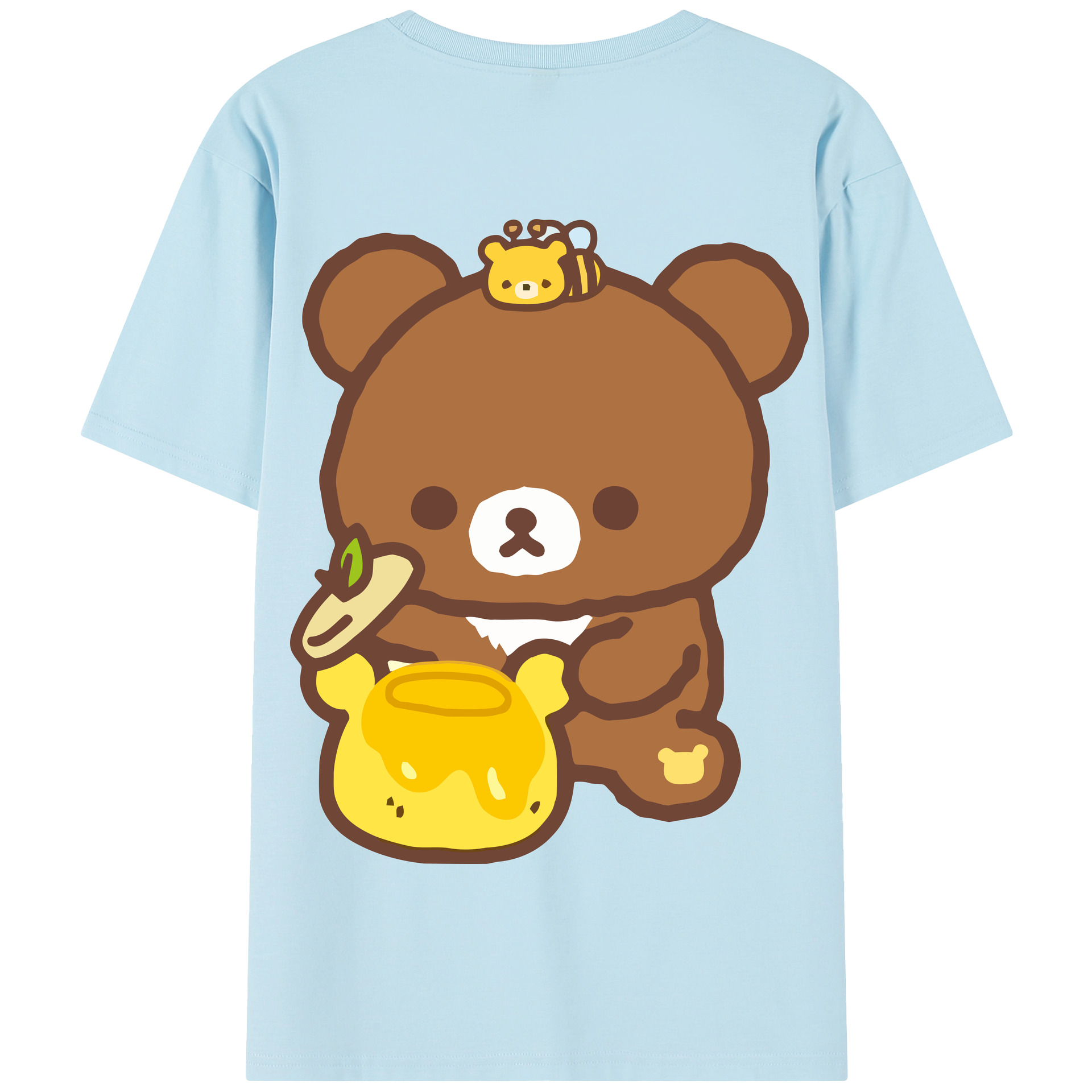 （画像用） リラックマ リラックマ キイロイトリ Rilakkuma Korilakkuma Kiiroitori 綿100％半袖Tシャツ（背面プリント）